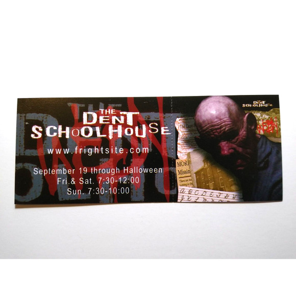 Vintage Halloween Horror Event Ticket Old Stock Dent School House Creepy Zombie - Picture 1 of 2